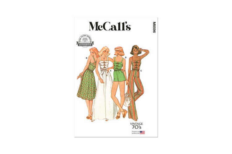McCall's M8596 1970s Misses' Dresses or Jumper and Jumpsuit