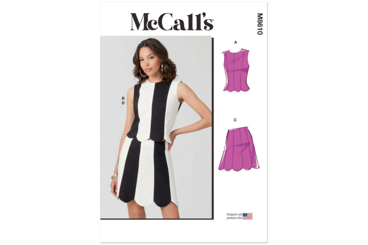 McCall's M8610 Misses' Fitted Knit Top and Skirt