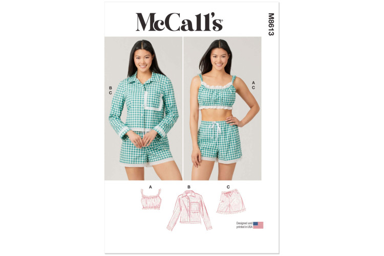 McCall's M8613 Misses' Bralette, Shirt and Shorts