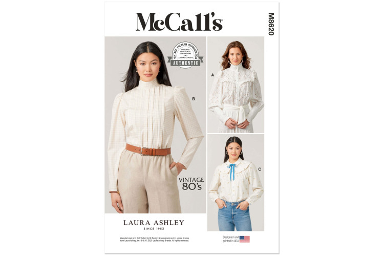 McCall's M8620 Misses' Blouses by Laura Ashley