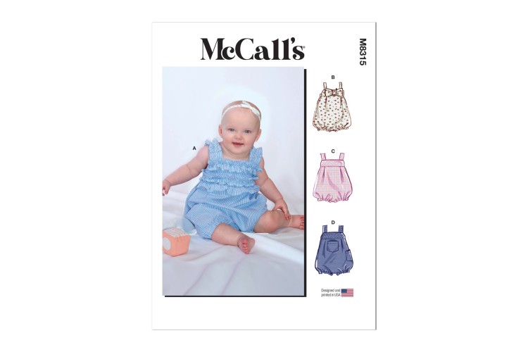 McCall's Sewing Pattern M8315 Infants' Rompers
