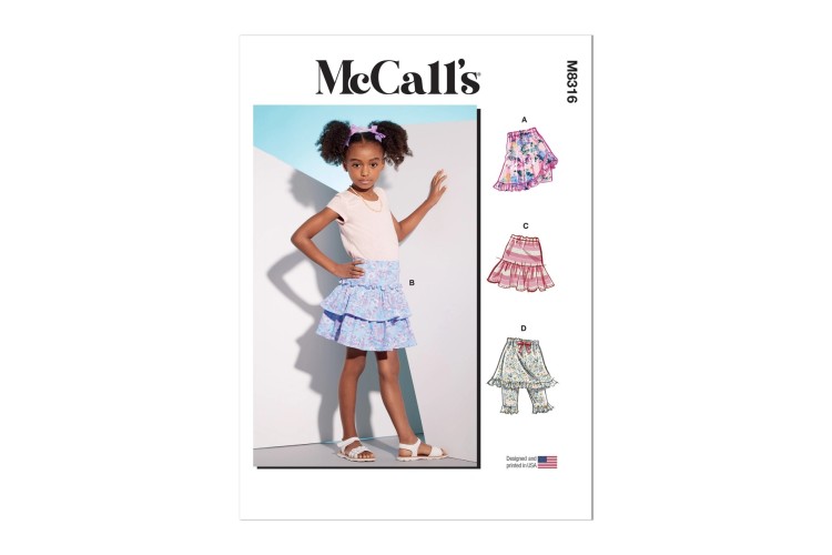 McCall's Sewing Pattern M8316 Children's Skorts