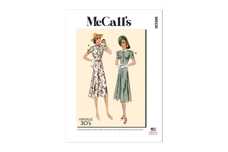 McCall's M8338 Misses' Vintage Dresses and Belt