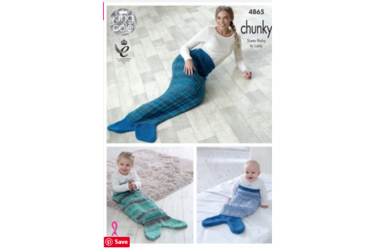 Mermaid Blankets knitted with King Cole Chunky yarns - 4865
