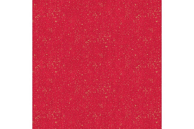 Metallic Gold Linen Texture Effect - Red 112cm Wide 100% Cotton 