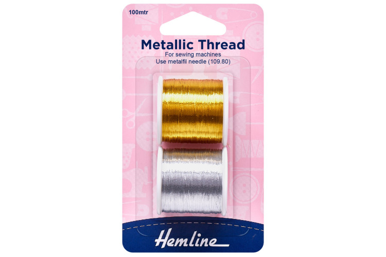 Metallic Thread: 100m: Gold and Silver: 2 Pieces