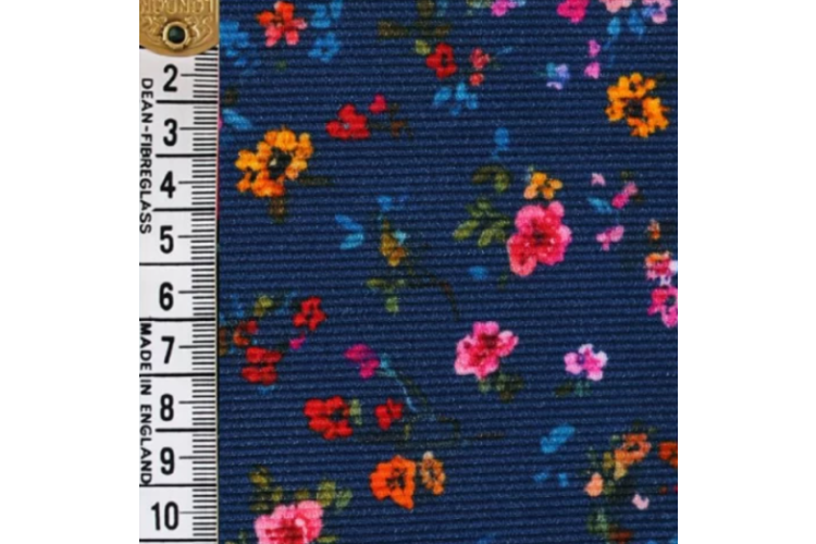 Mindy Needlecord Midnight Meadow 100% Cotton 112cm