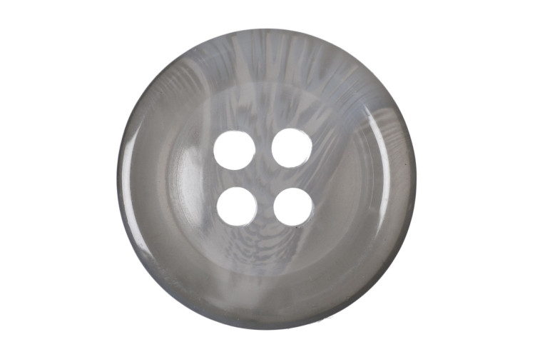 Mock Horn Button, 15mm, Grey
