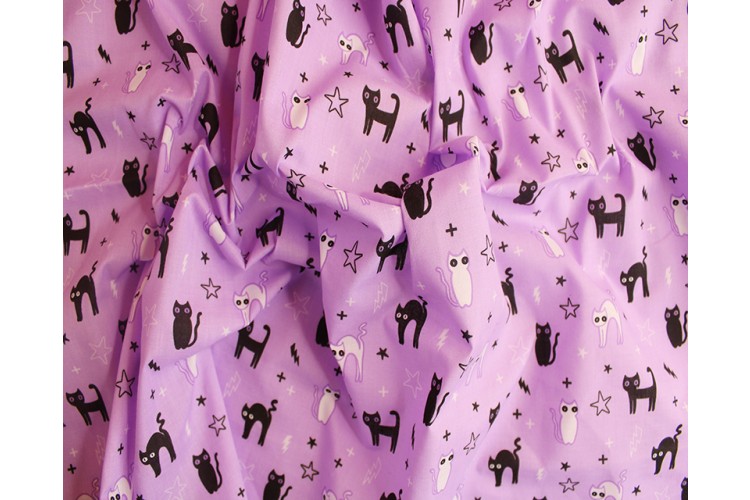 MP Halloween Cats Polycotton 80% Polyester, 20% Cotton 110cm Wide