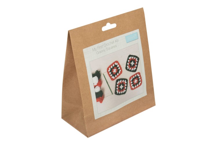My First Crochet Kit Granny Squares - Christmas / Festive Colours