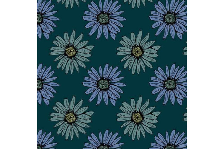 Mystic Meadow by Nancy Rink - Big Daisy – Green 100% Cotton 112cm