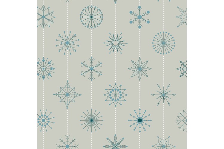 Natale by Giucy Giuce - Snowflake Grigio 100% Cotton 112cm Wide 
