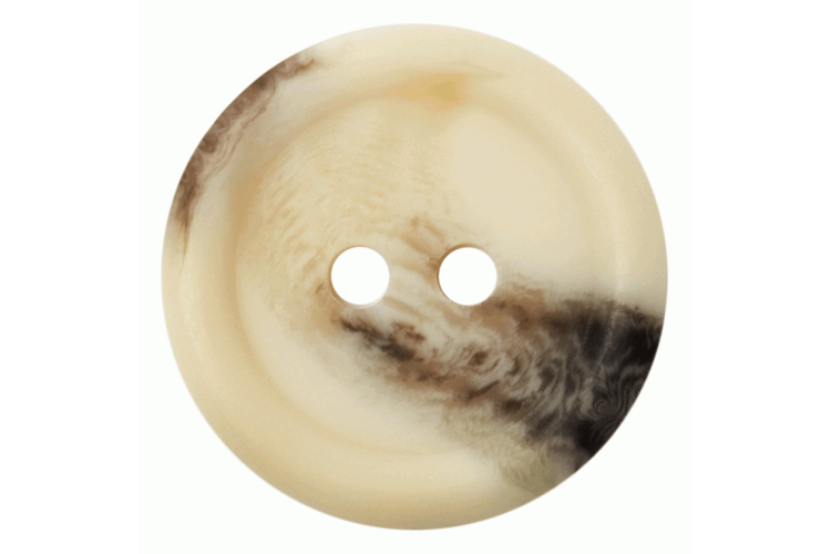 Natural Mock Horn, 25mm 2 Hole Button