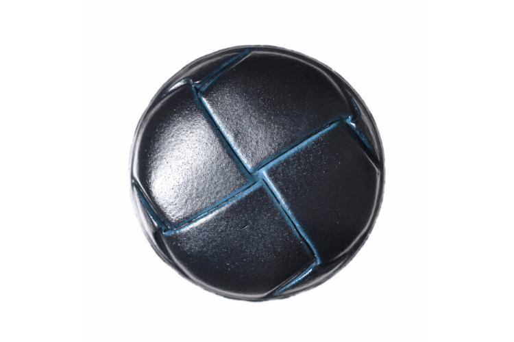 Navy Classic Leather, 25mm Shank Button