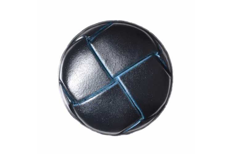 Navy Imitation Leather, 25mm Shank Button