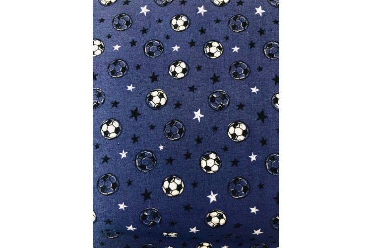 Navy Footballs 100% Cotton 150cm