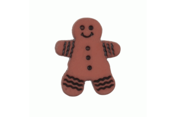 Novelty Christmas Gingerbread Man, 18mm Shank Button