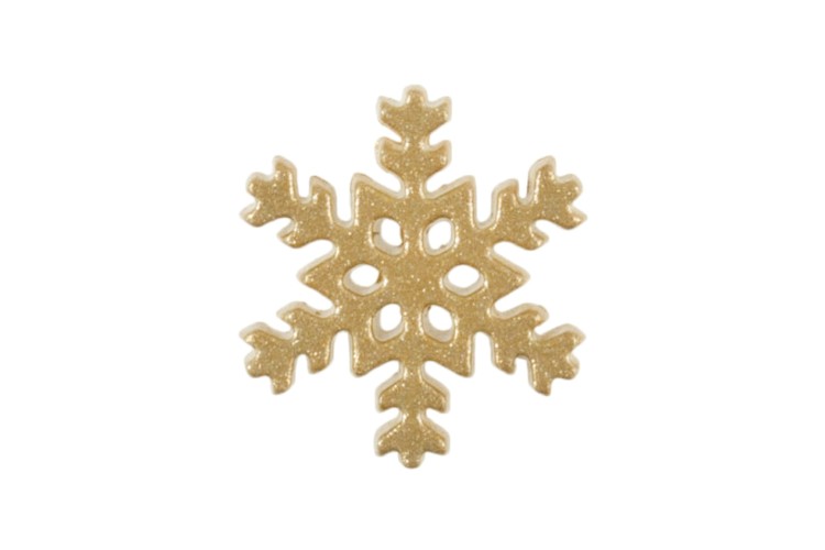 Novelty Christmas Snowflake, 18mm 6 Hole Button: Gold