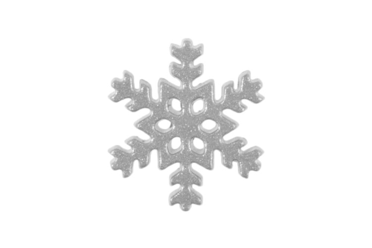 Novelty Christmas Snowflake, 18mm 6 Hole Button: Silver
