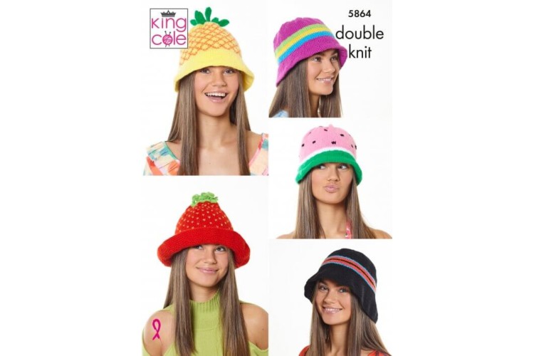 Novelty Hats Knitted in Big Value DK 50g - 5864