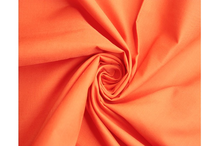 Orange Polycotton 112cm Wide 80% Polyester, 20% Cotton
