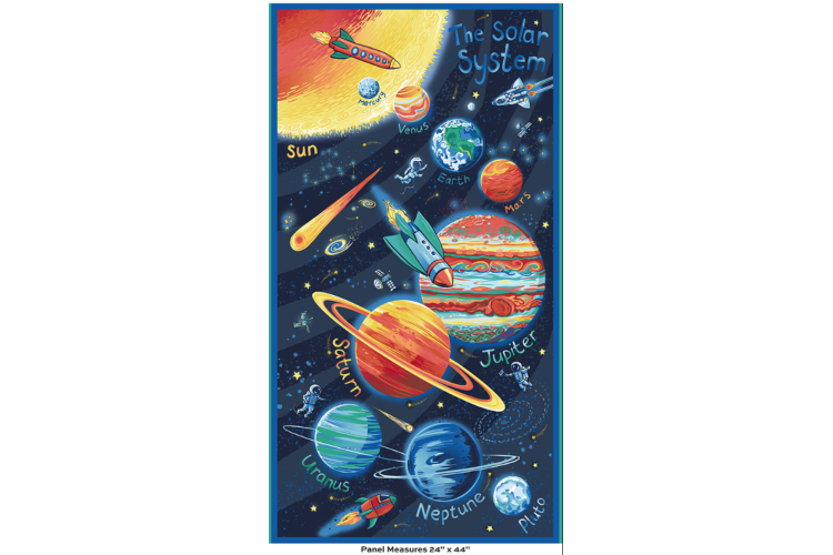 Orbit by Makower 60cm x 112cm Panel 