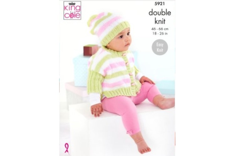 Oversized Top and Jacket with Hat: Knitted in King Cole Cherished DK - 5921
