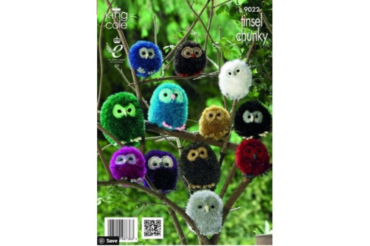 Owls Knitted with Tinsel Chunky & Dollymix DK - 9022