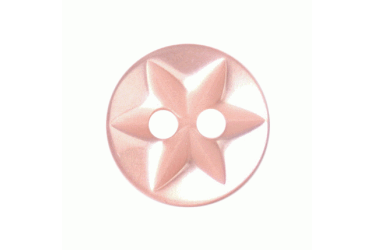 Pale Pink Resin 10mm Star Imprint 2 Hole Button
