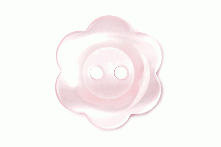 Pale Pink Resin Flower, 20mm 2 Hole Button
