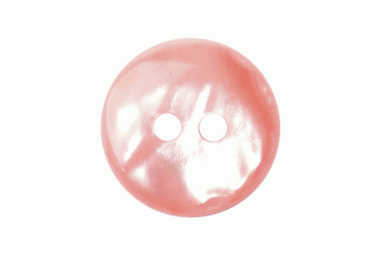 Peach Pearl Shine Rounded Resin, 14mm 2 Hole Button