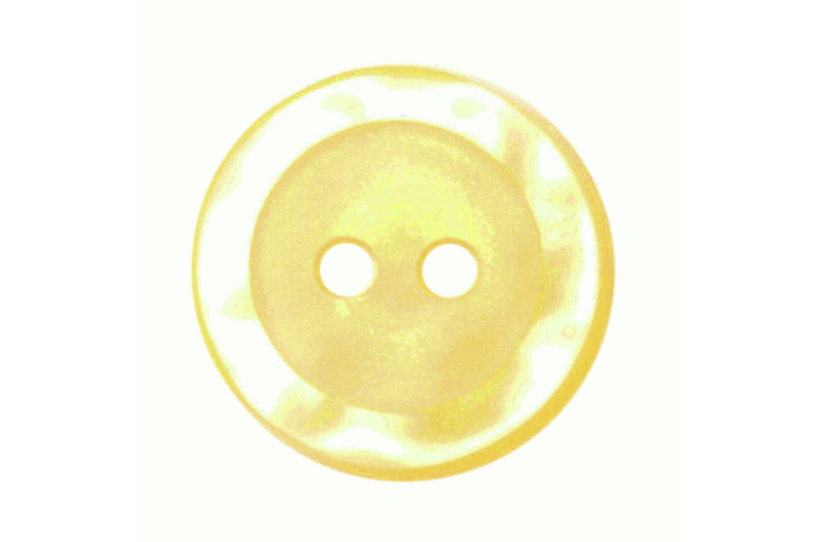 Pearl Edged Lemon Resin, 14mm 2 Hole Button