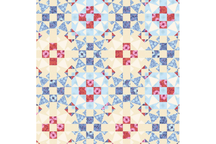 Petals and Stitches by Stephanie Organes - Garden Blocks 112cm Wide 100% Cotton