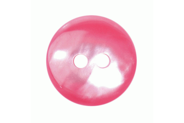Pink Pearl Shine Rounded Resin, 14mm 2 Hole Button