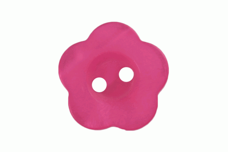 Pink Resin, 15mm Flower 2 Hole Button