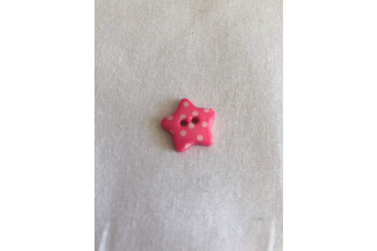Pink Resin, 18mm White Spot 2 Hole Button