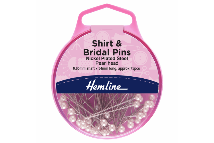 Pins Shirt and Bridal 0.65mm x 34mm, Nickel, 75 Pieces