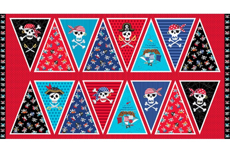 Pirate Bunting Panel (60cm)112cm Wide 100% Cotton