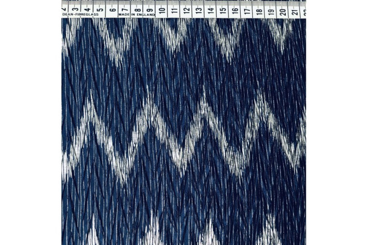 Pleated Zigzag Jersey Navy and Silver 100% Polyester 147cm Wide