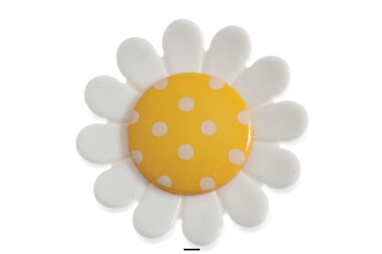 Polka Dot Daisy Button: Shank: 23mm: Yellow