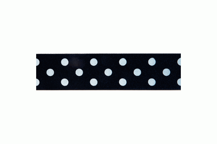 Polka Dot Ribbon 25mm, Navy