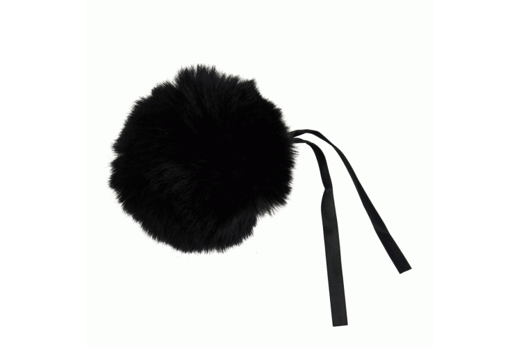 Pom Pom Faux Fur 11cm Black