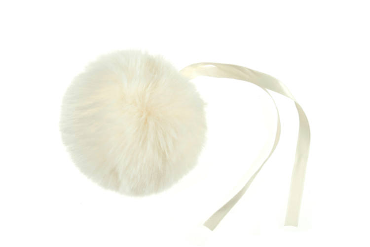 Pom Pom Faux Fur 11cm Cream