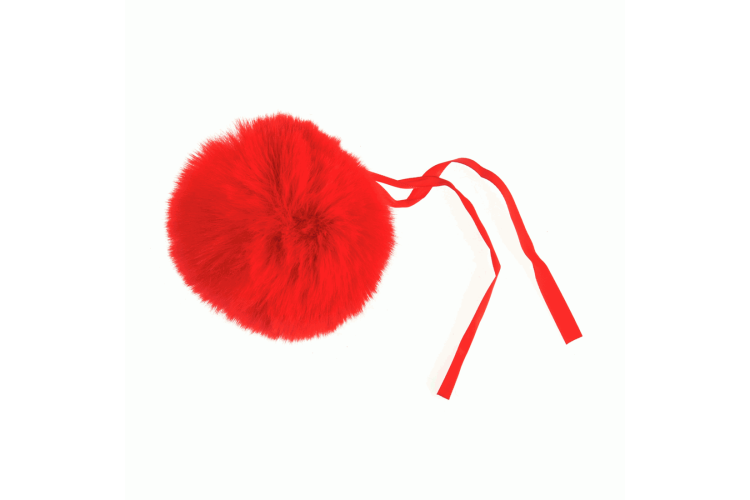 Pom Pom Faux Fur 11cm Red