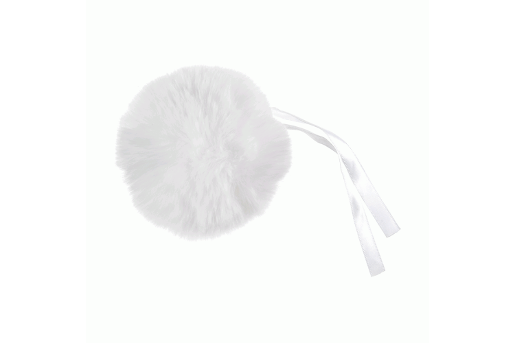 Pom Pom Faux Fur 11cm White