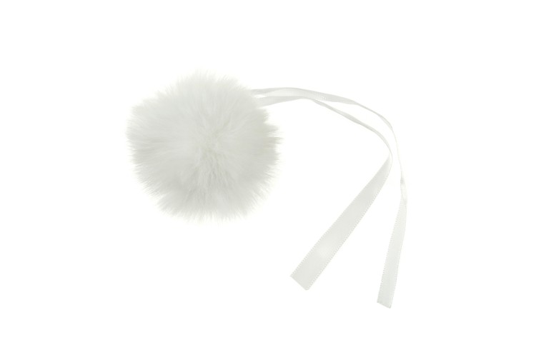 Pom Pom Faux Fur 6cm White