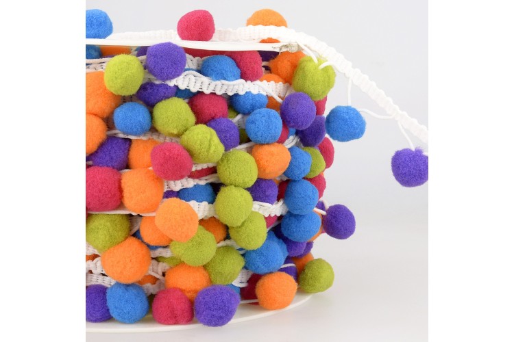 Pom Pom Trim 15mm Red