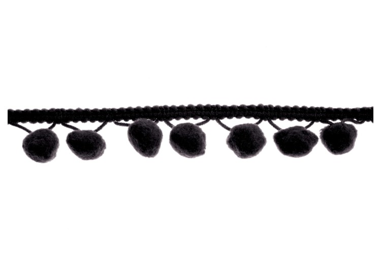 Pom Pom Trim 20mm Black