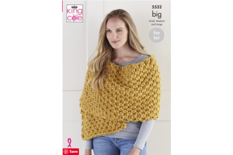 Poncho & Wrap: Knitted in Big Value BIG - 5532