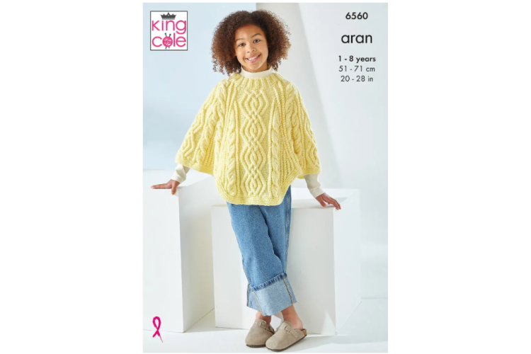 Poncho and Tabard knitted in King Cole  Fashion Aran - 6560